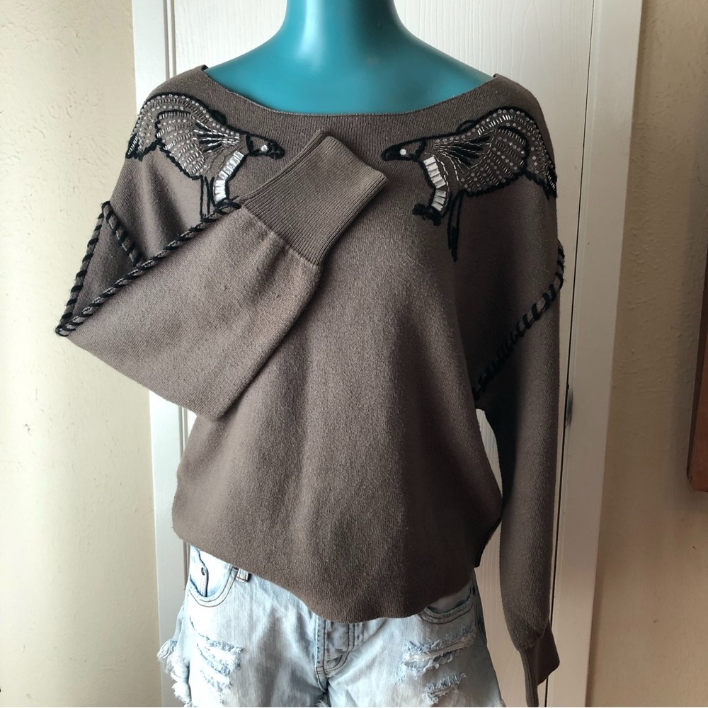Wildfox beaded thunderbird sweater